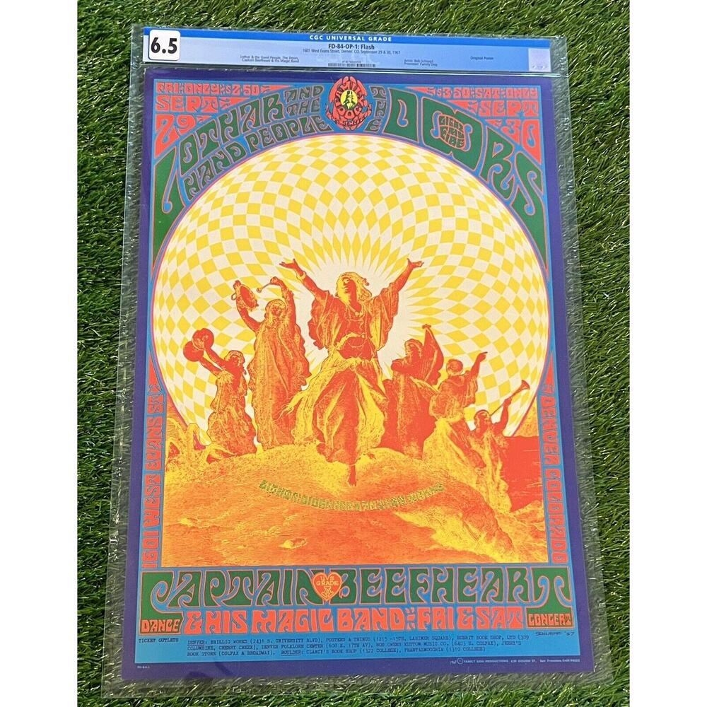 FD-84 The Doors, Captain Beefheart 1967 Denver, CO Concert Poster CGC Graded 6.5